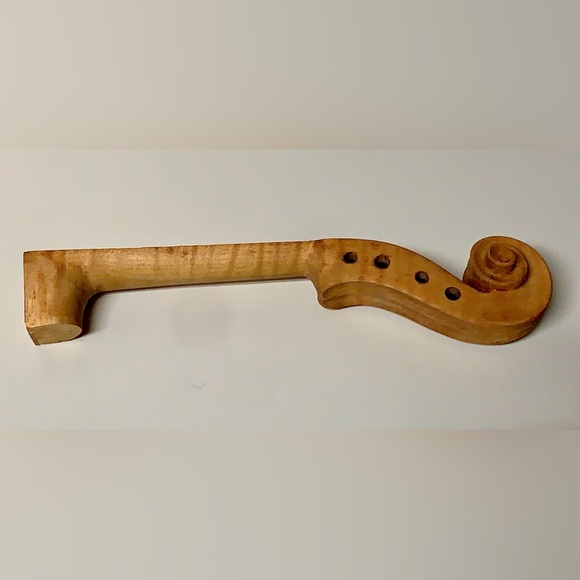 Vintage Artisan Luthier Crafted Hardwood Violin Fiddle Neck Head Raw - Picture 2 of 12